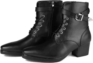 Ankle Boot for Men Heeled High Top Casual Boots Slip on Style PU Leather Side Zipper Taller Shoes