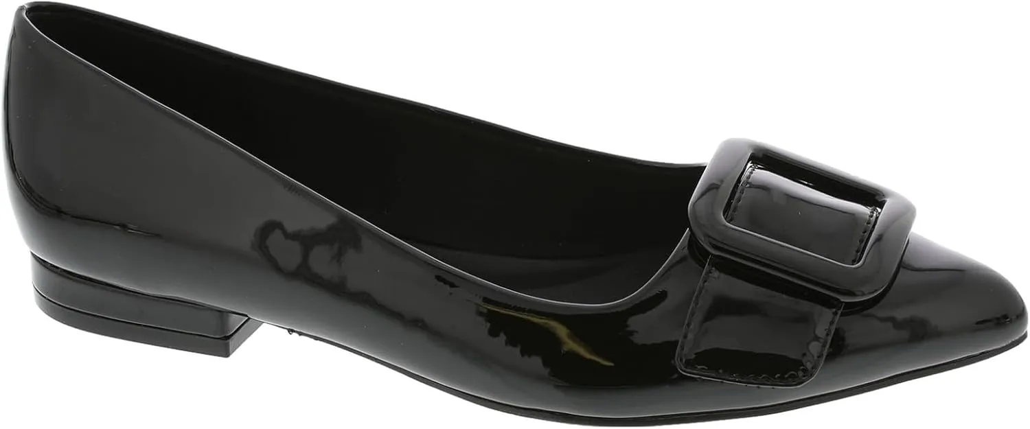 Anne Klein Women's Ballet Flat Kalea, Black Patent, 10