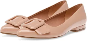 Anne Klein Women's Ballet Flat Kalea, Natural Patent, 6