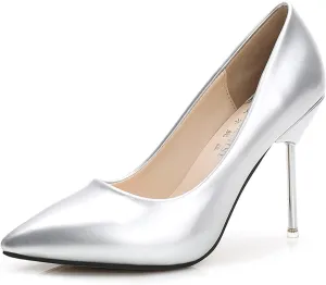 bbruriy Women Pumps, Pointed Toe High Heel 3.9 Inch/10Cm Party Stiletto Heels Shoes Comfort Dress Slip on Shoes