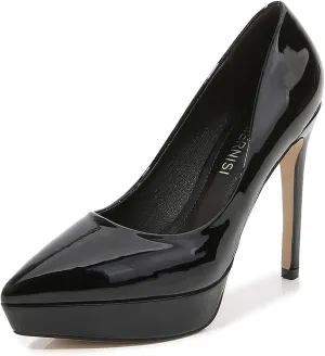 bbruriy Women's Patent Leather High Heels Sexy Pointed Closed Toe Shoes Stilettos Slip on for Dress Wedding Party Prom