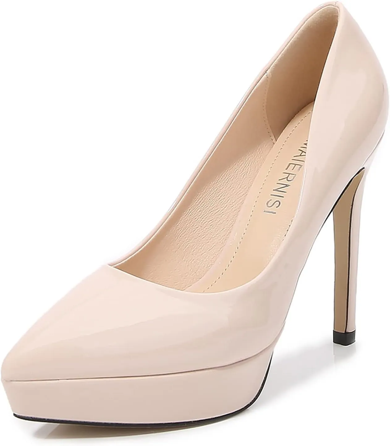 bbruriy Women's Patent Leather High Heels Sexy Pointed Closed Toe Shoes Stilettos Slip on for Dress Wedding Party Prom