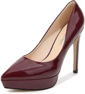 bbruriy Women's Patent Leather High Heels Sexy Pointed Closed Toe Shoes Stilettos Slip on for Dress Wedding Party Prom