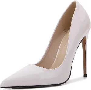 bbruriy Women's Patent Leather Pumps Sexy Pointed Toe High Heels Slip on Stiletto Party Dress Wedding Prom Shoes 12Cm/4.7Inch