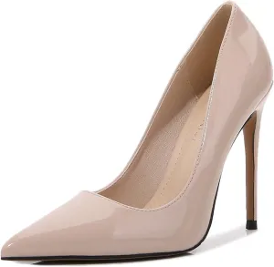 bbruriy Women's Patent Leather Pumps Sexy Pointed Toe High Heels Slip on Stiletto Party Dress Wedding Prom Shoes 12Cm/4.7Inch