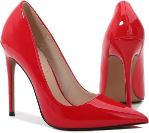 bbruriy Women's Patent Leather Pumps Sexy Pointed Toe High Heels Slip on Stiletto Party Dress Wedding Prom Shoes 12Cm/4.7Inch