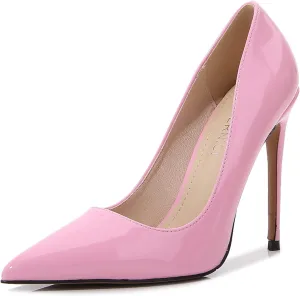 bbruriy Women's Patent Leather Pumps Sexy Pointed Toe High Heels Slip on Stiletto Party Dress Wedding Prom Shoes 12Cm/4.7Inch