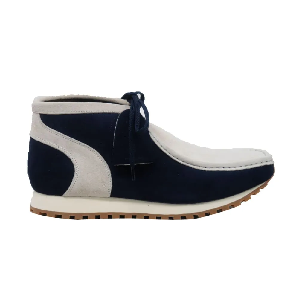 British Walkers New Castle Gt Wallabee Boots Men's Navy and Beige Suede