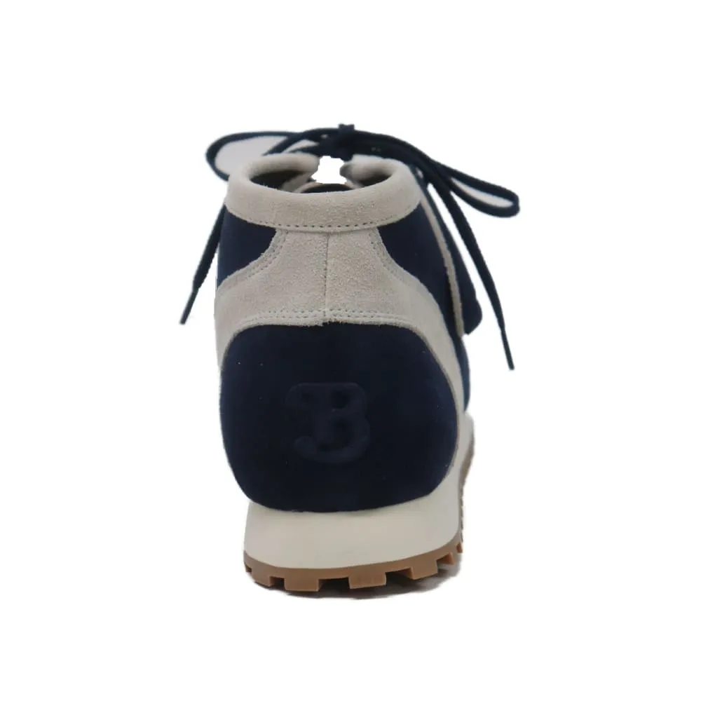 British Walkers New Castle Gt Wallabee Boots Men's Navy and Beige Suede