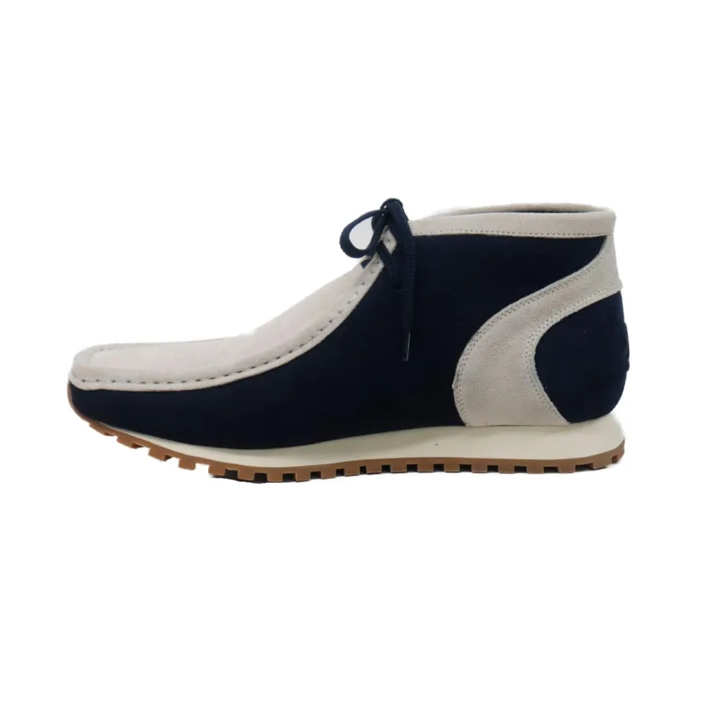 British Walkers New Castle Gt Wallabee Boots Men's Navy and Beige Suede