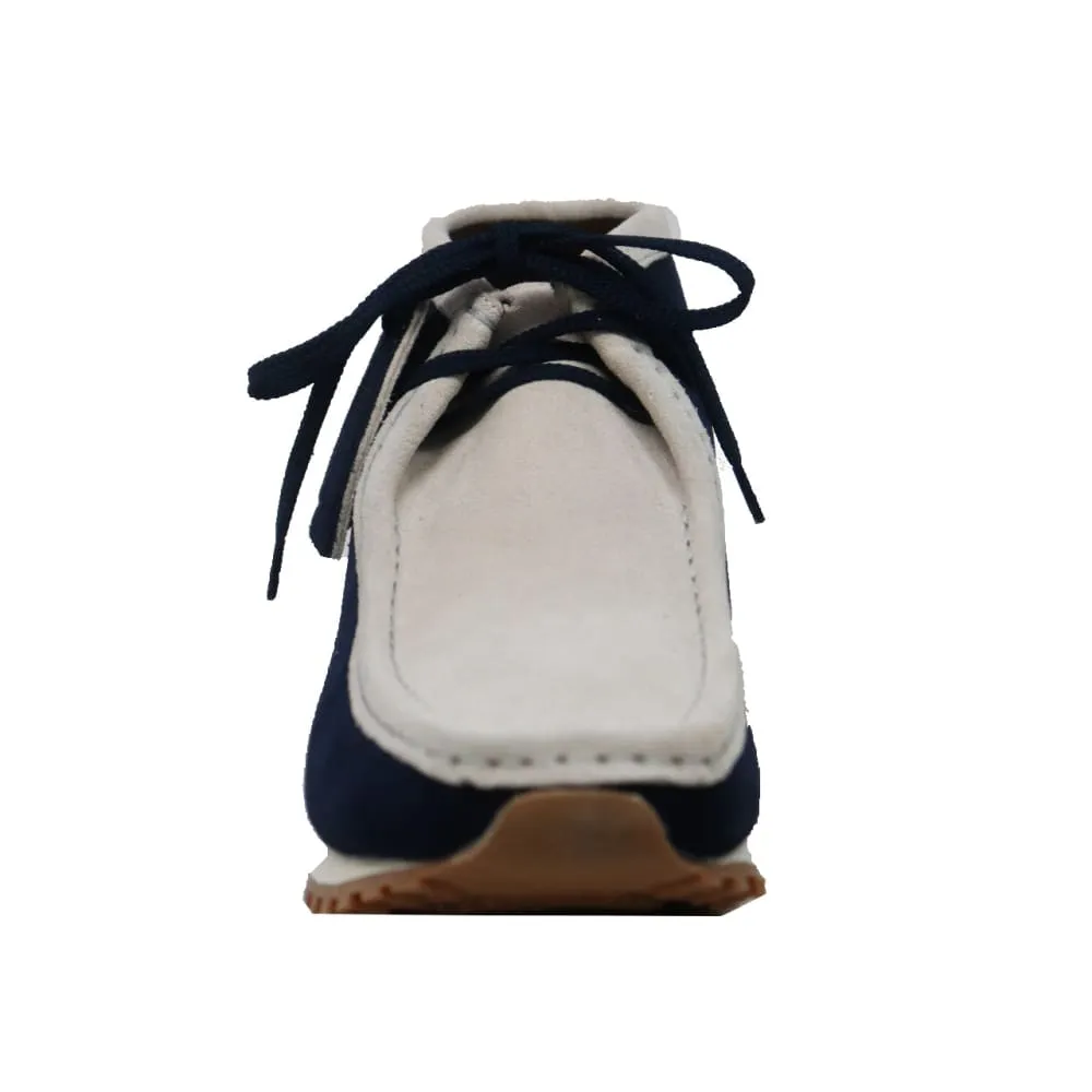 British Walkers New Castle Gt Wallabee Boots Men's Navy and Beige Suede