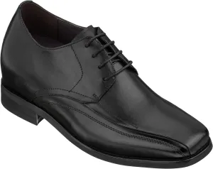 Calden Men's Invisible Height Increasing Elevator Shoes - Black Leather Lace-up Lightweight Dress Oxfords - 3 Inches Taller - K333021 - Size 7.5 D(M) US