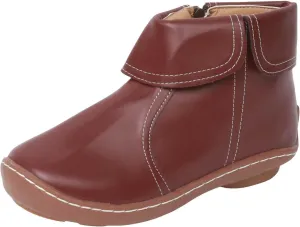 Cathalem Ankle Boots for Women No Heel Arch Support Booties Side Zip-up Vintage Leather Damping Shoes Flat Heel Booties