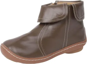 Cathalem Ankle Boots for Women No Heel Arch Support Booties Side Zip-up Vintage Leather Damping Shoes Flat Heel Booties