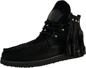Cathalem Ankle Boots for Women, Womens Retro Cowboy Boots Closed Toe Low Heel Combat Western Shoes Fringed Ankle Boots