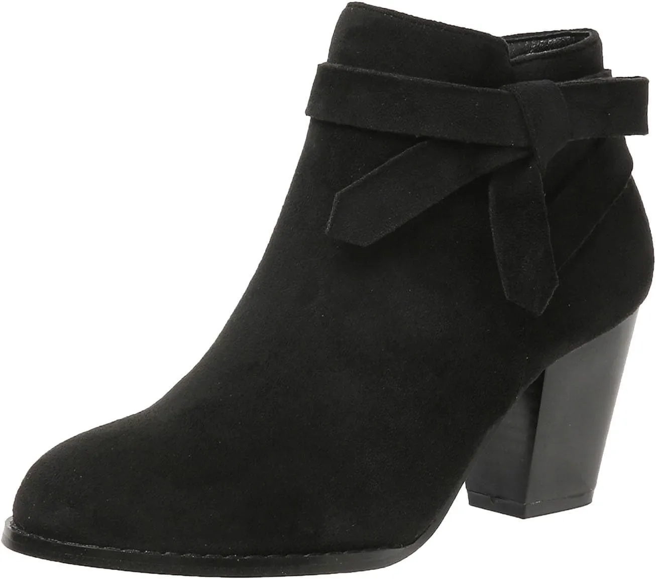 Cathalem Ankle Boots for Women, Women's Tie Knot Chelsea Pump Ankle Boots Closed Toe Stacked Heel Booties Shoes