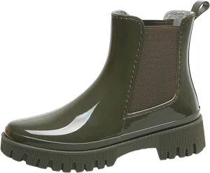 Cathalem Ankle Rain Boots for Women Waterproof Chelsea Rain Boots Rubber Boots Short Boots Anti Slip Lightweight Work Booties