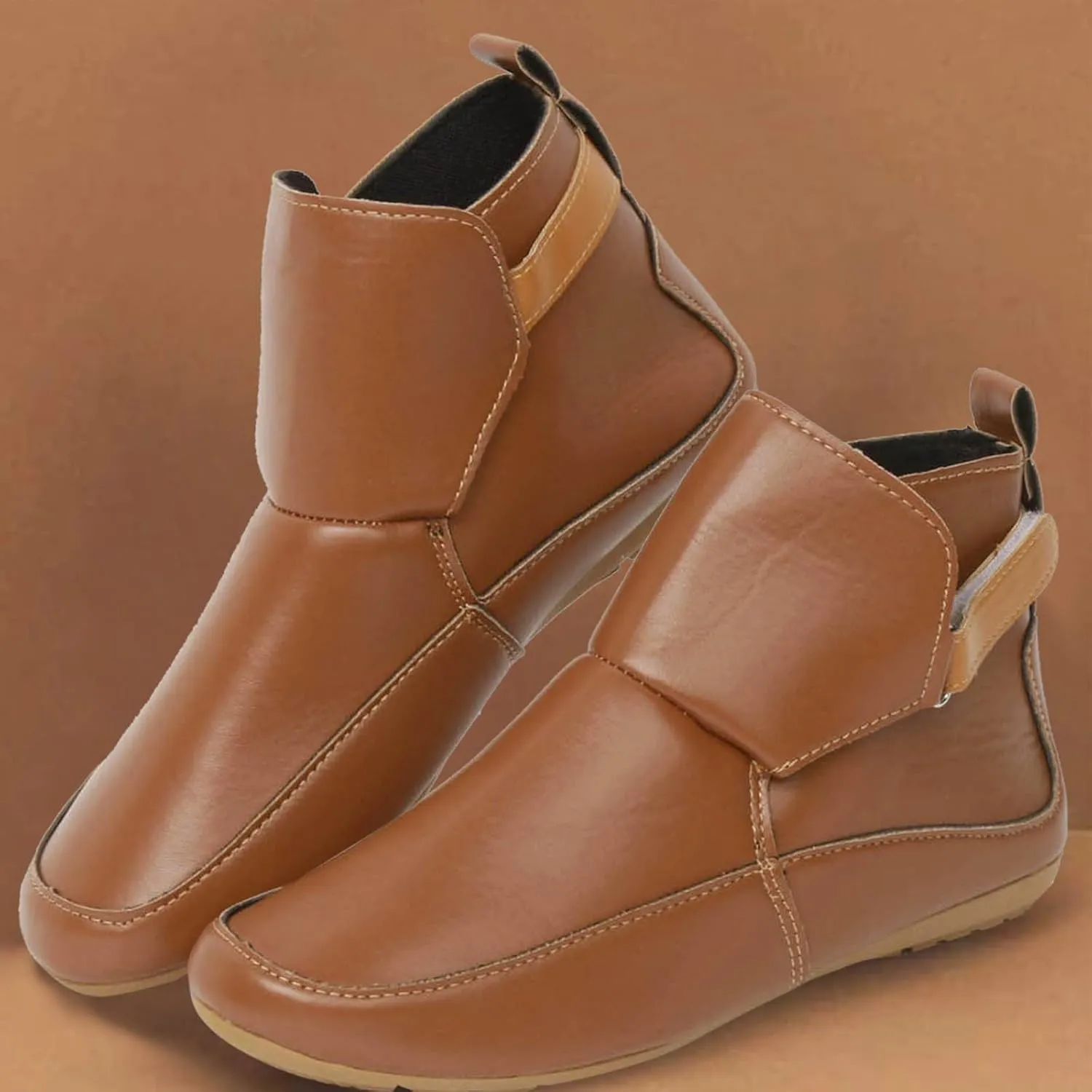 Cathalem Booties for Women, 2024 New Arch Support Booties Side Zip-up Vintage Leather Damping Shoes Flat Heel Booties