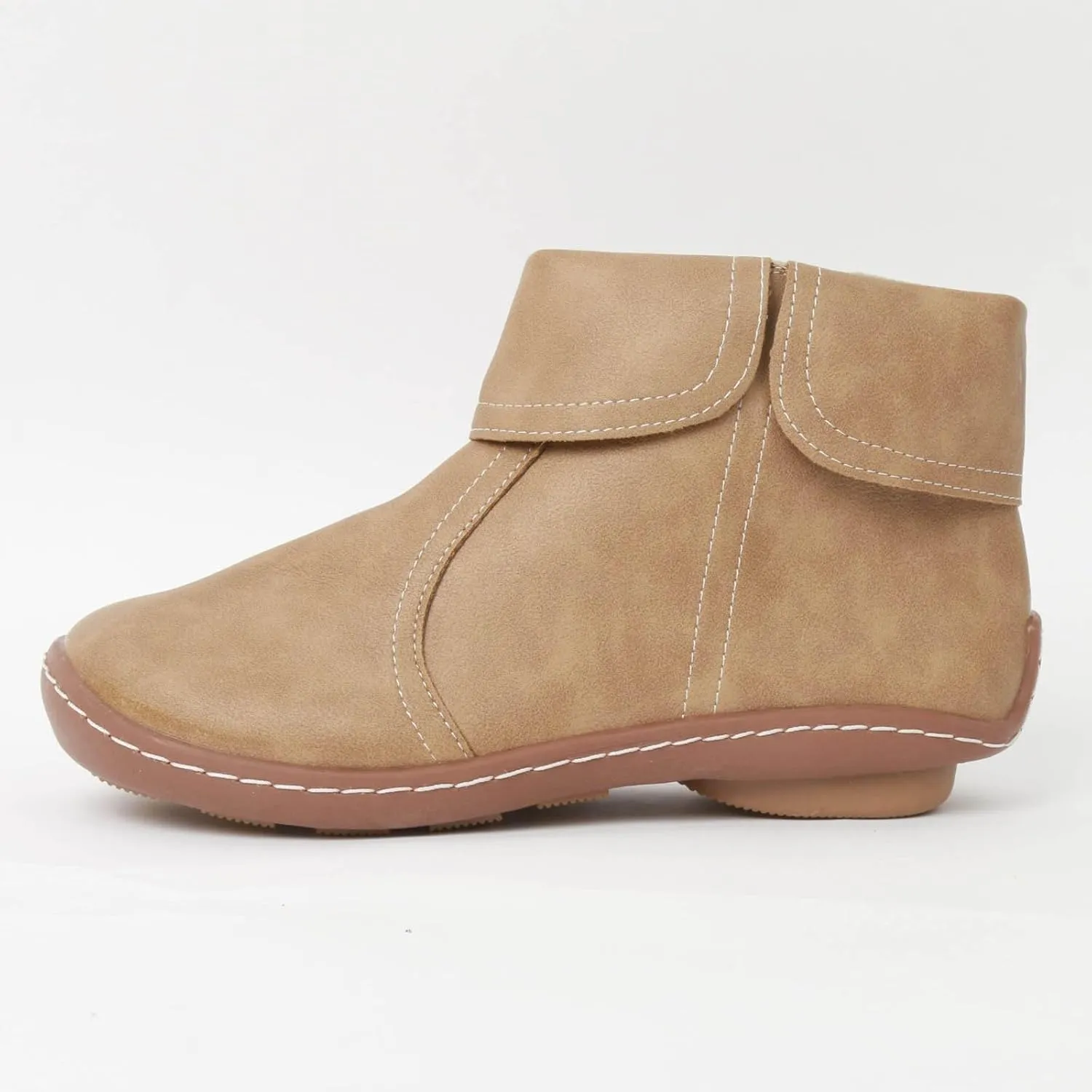 Cathalem Womens Ankle Boots, 2024 New Arch Support Booties Flat Heel Booties Side Zip-up Vintage Leather Damping Shoes