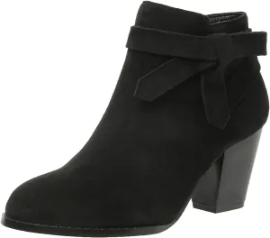 Cathalem Womens Ankle Boots, Ankle Booties for Women,Women's Tie Knot Chelsea Pump Boots Closed Toe Stacked Heel Shoes
