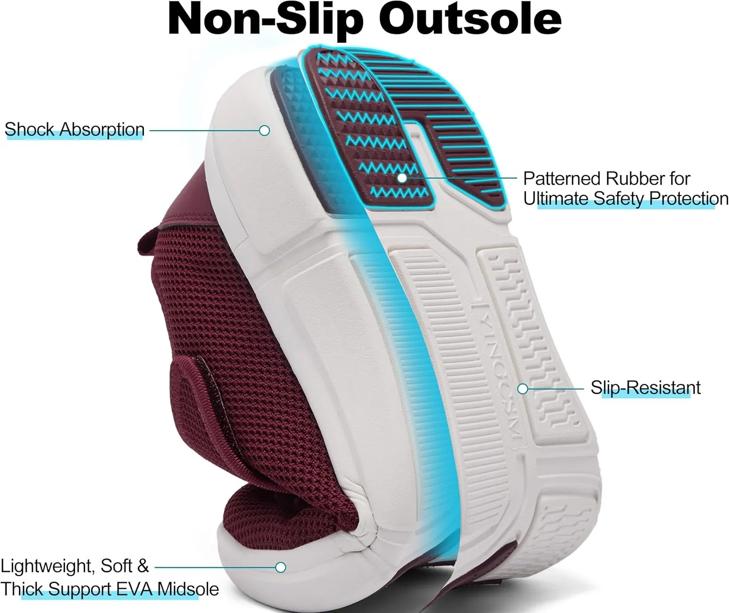 Diabetic Shoes for Women - Extra Wide Slip-On Orthopedic Walking Shoes with Adjustable Strap for Swollen Feet & Neuropathy