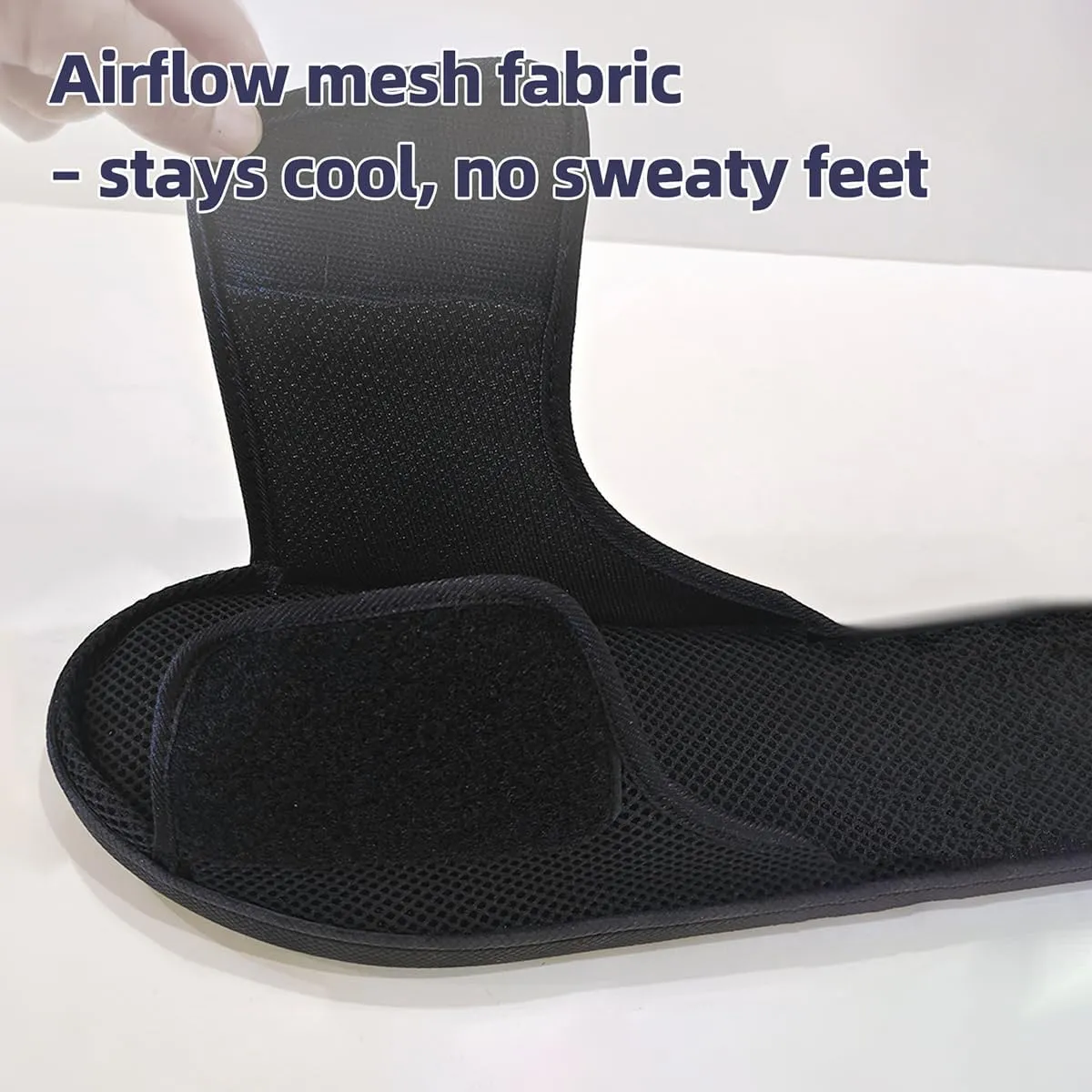 Diabetic Wide Width Slippers - Adjustable Breathable Non-Slip Indoor Outdoor Sole Unisex Men Women Open Toe Orthopedic Shoes for Swelling Bunions Injury Recovery (Men6.5-7/Women8-8.5,Gray)