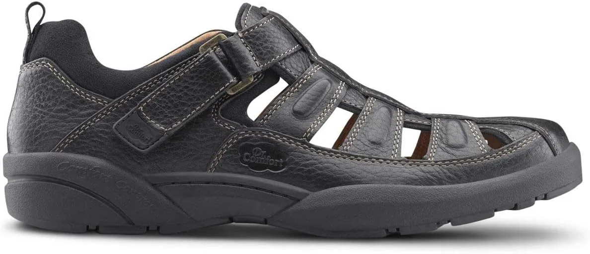 Dr. Comfort Fisherman Men's Therapeutic Diabetic Extra Depth Sandal: Black 9.5 X-Wide (3E/4E)