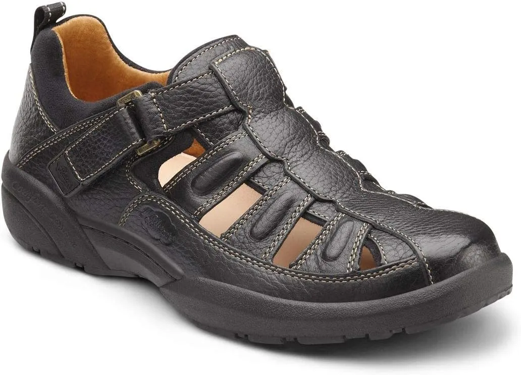 Dr. Comfort Fisherman Men's Therapeutic Diabetic Extra Depth Sandal: Black 9.5 X-Wide (3E/4E)
