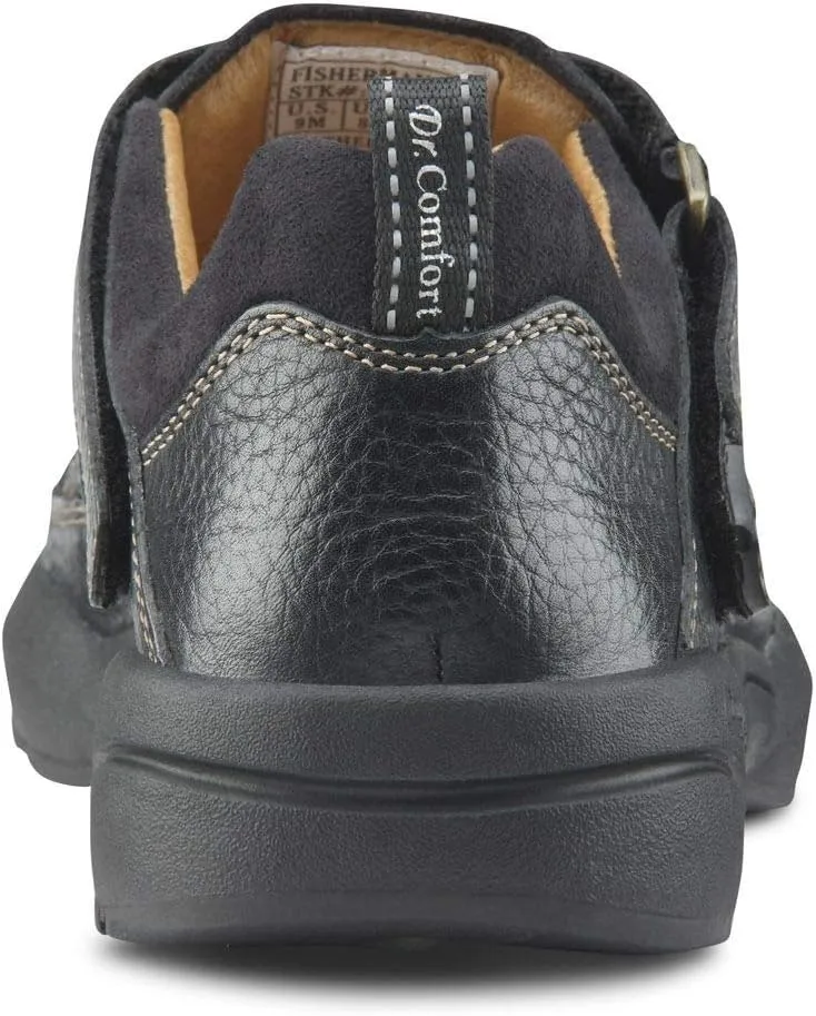 Dr. Comfort Fisherman Men's Therapeutic Diabetic Extra Depth Sandal: Black 9.5 X-Wide (3E/4E)