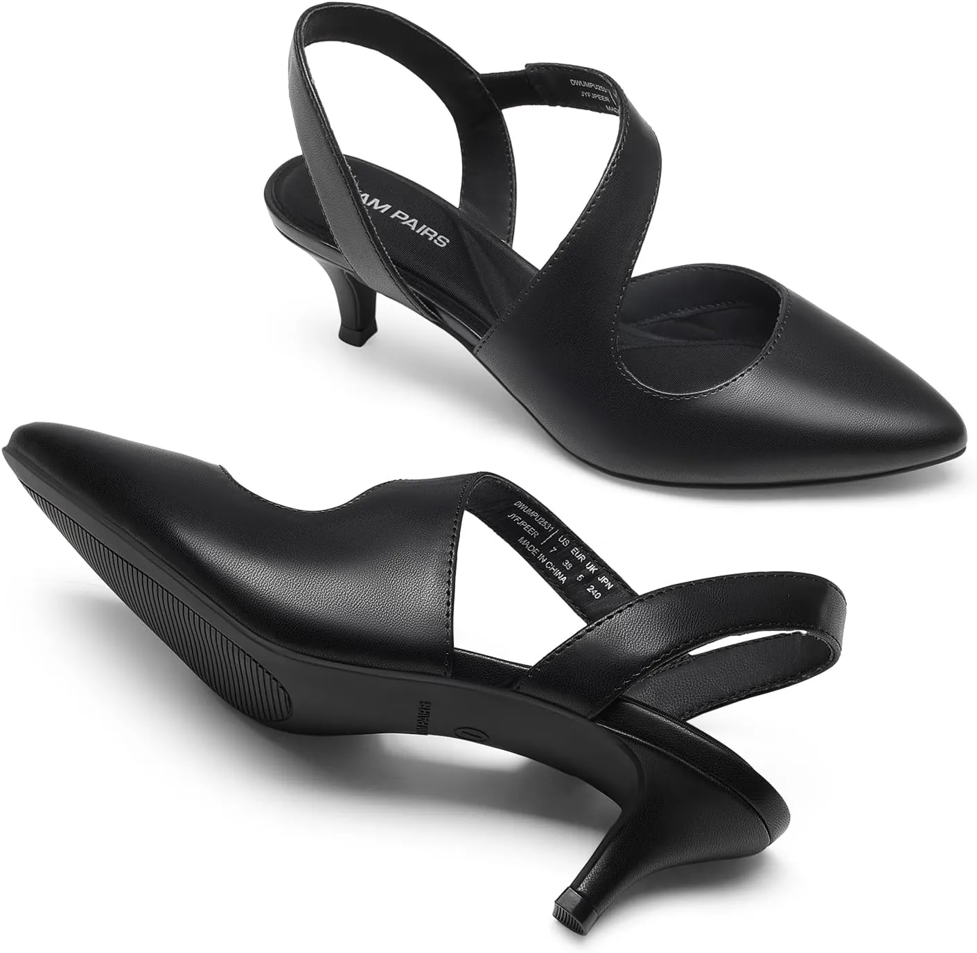 DREAM PAIRS Kitten Heels for Women Closed Toe Pointed Toe Low Heel Strappy Pumps Party Dance Wedding Dress Shoes for Women