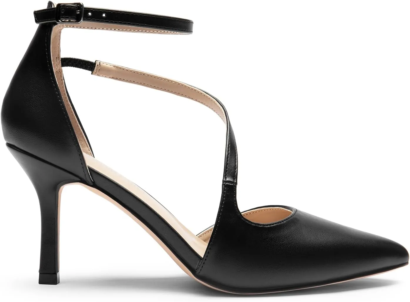 DREAM PAIRS Women's High Heels Strappy Pumps Closed Pointed Toe Stiletto Ankle Strap Party Dress Shoes