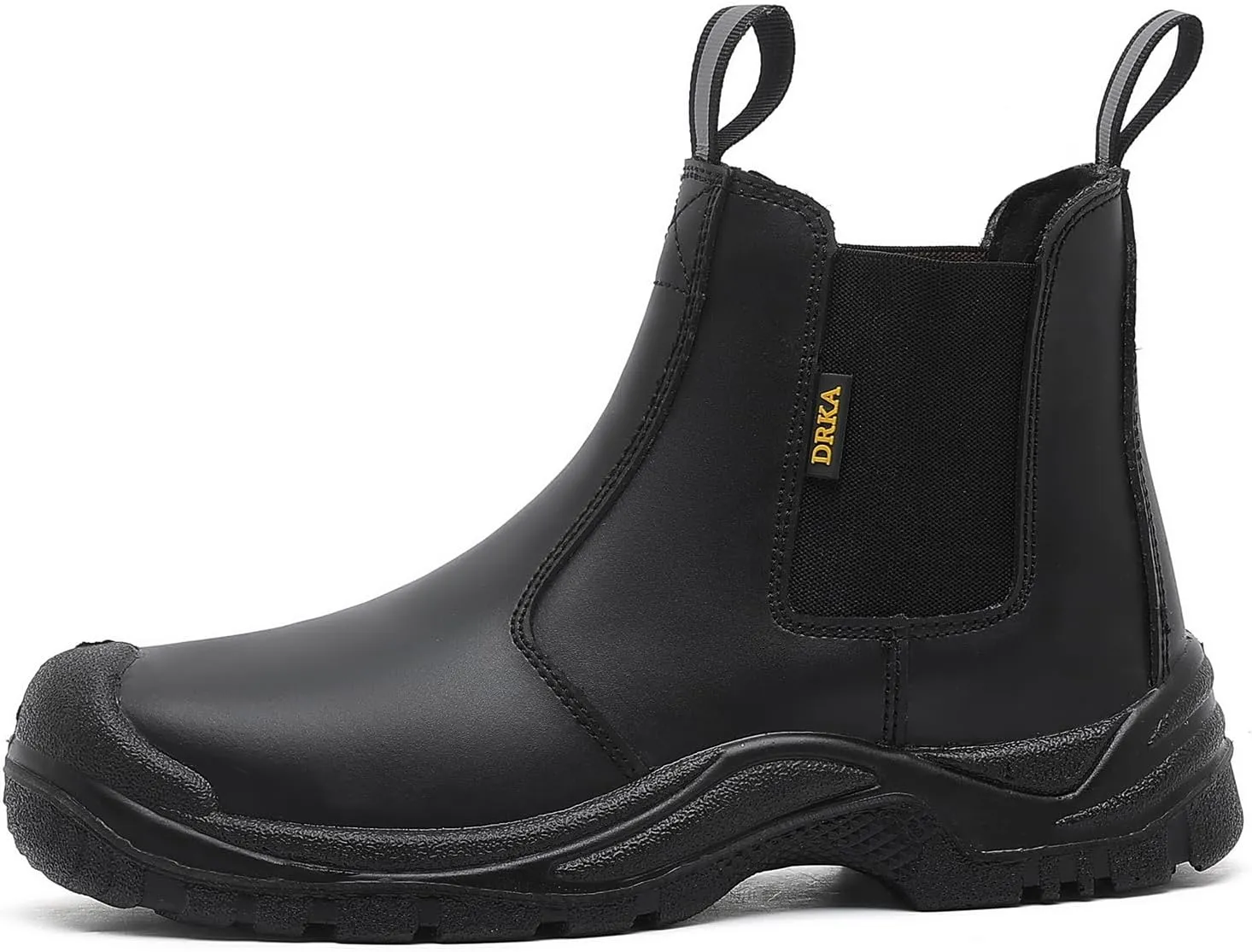 DRKA Men's Chelsea Steel Toe Work Boots  Waterproof, Slip-Resistant, Anti-Puncture Safety Shoes for Construction & Outdoor Work