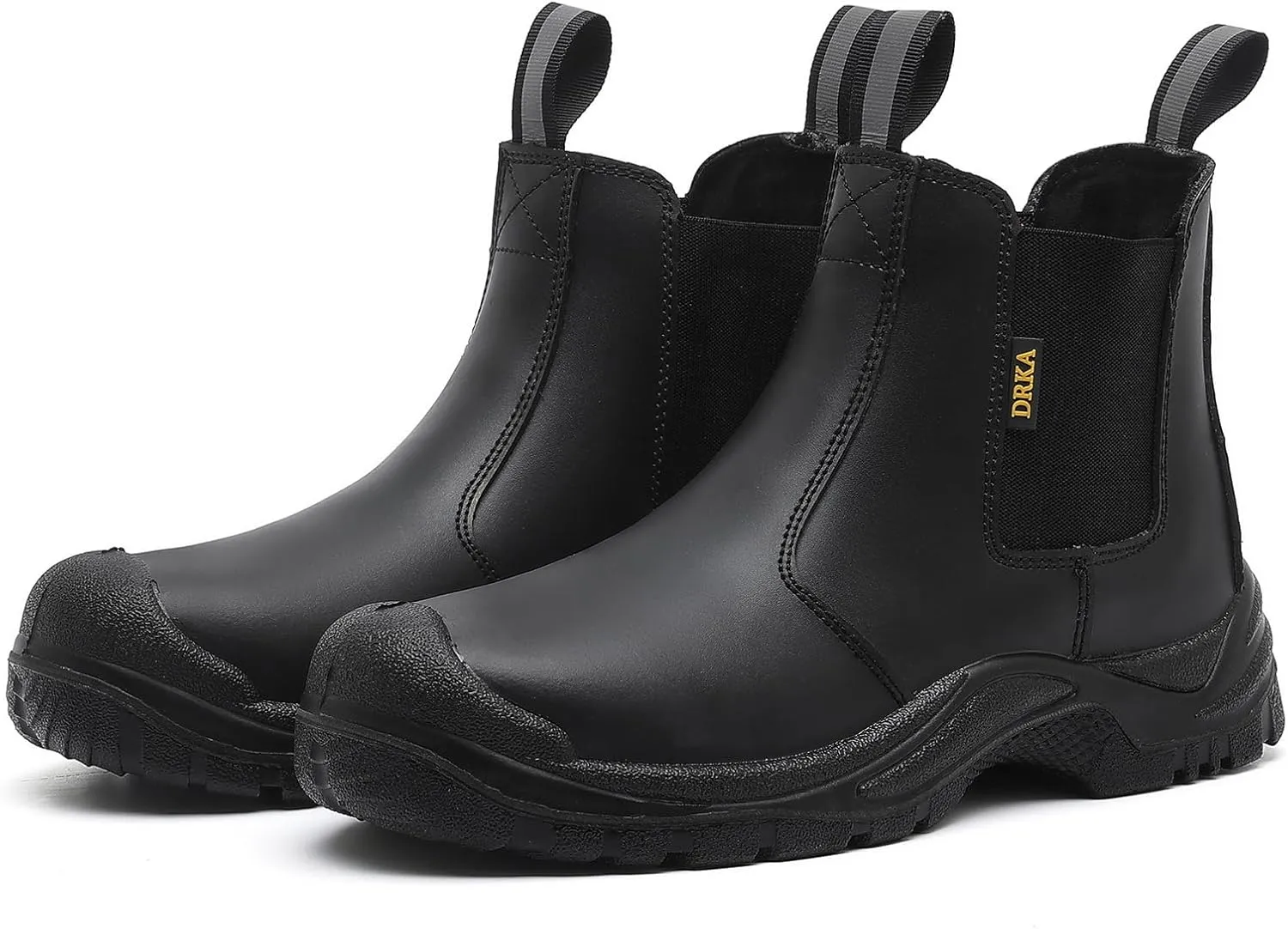 DRKA Men's Chelsea Steel Toe Work Boots  Waterproof, Slip-Resistant, Anti-Puncture Safety Shoes for Construction & Outdoor Work