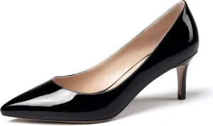 Eldof Women's Kitten Heel Pumps Pointed Toe Suede Heels Slip on Comfort Pumps 2.6 Inches for Dress Party Office