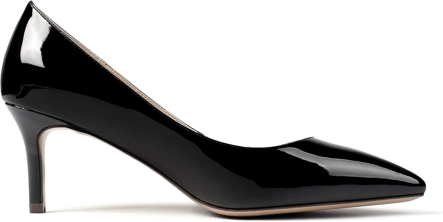 Eldof Women's Kitten Heel Pumps Pointed Toe Suede Heels Slip on Comfort Pumps 2.6 Inches for Dress Party Office