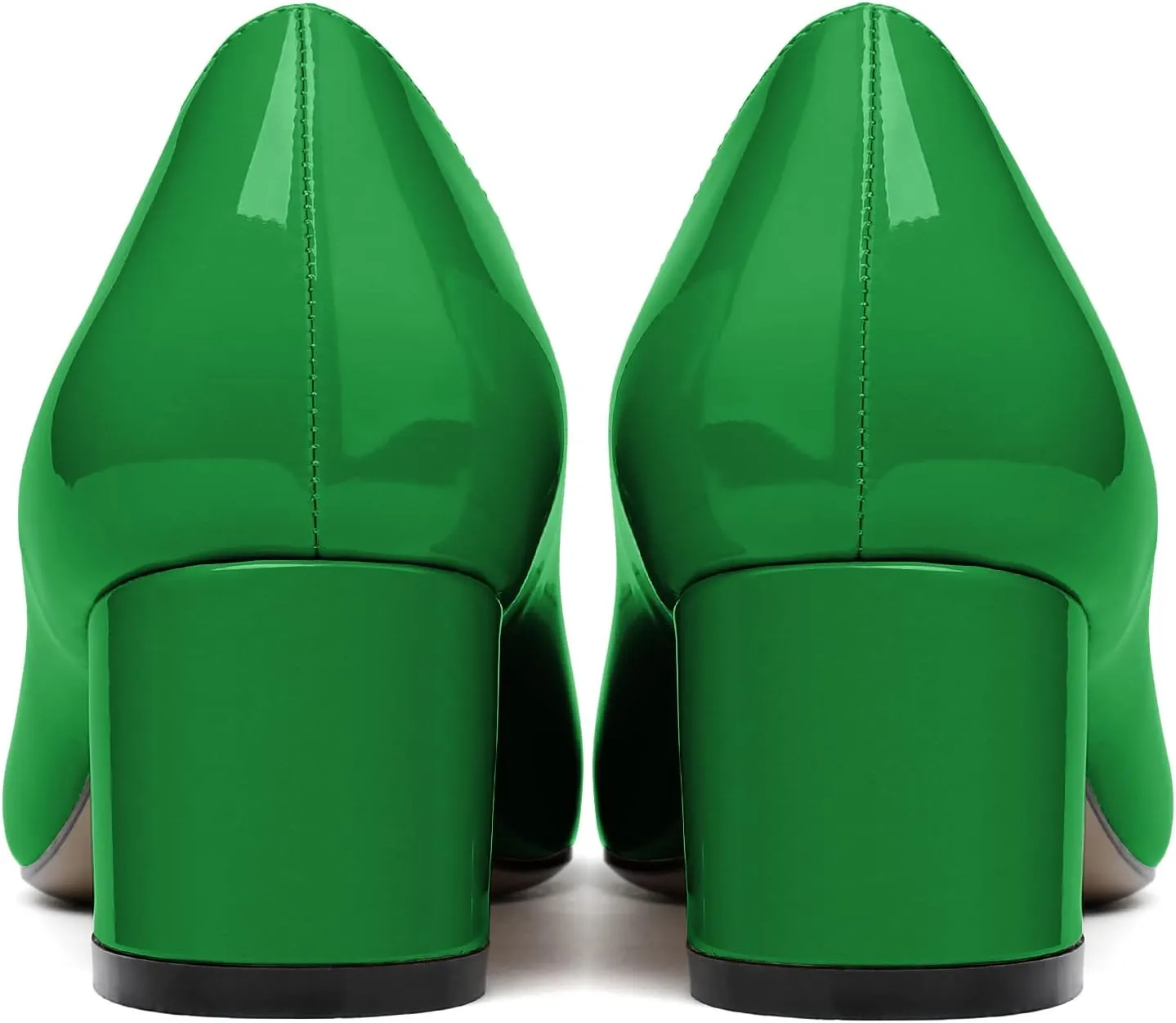 Eldof Women's Low Heels, Square Toe Slip On Heels, Block Heel Pumps, Comfortable 2 Inches Shoes for Dress Party Wedding