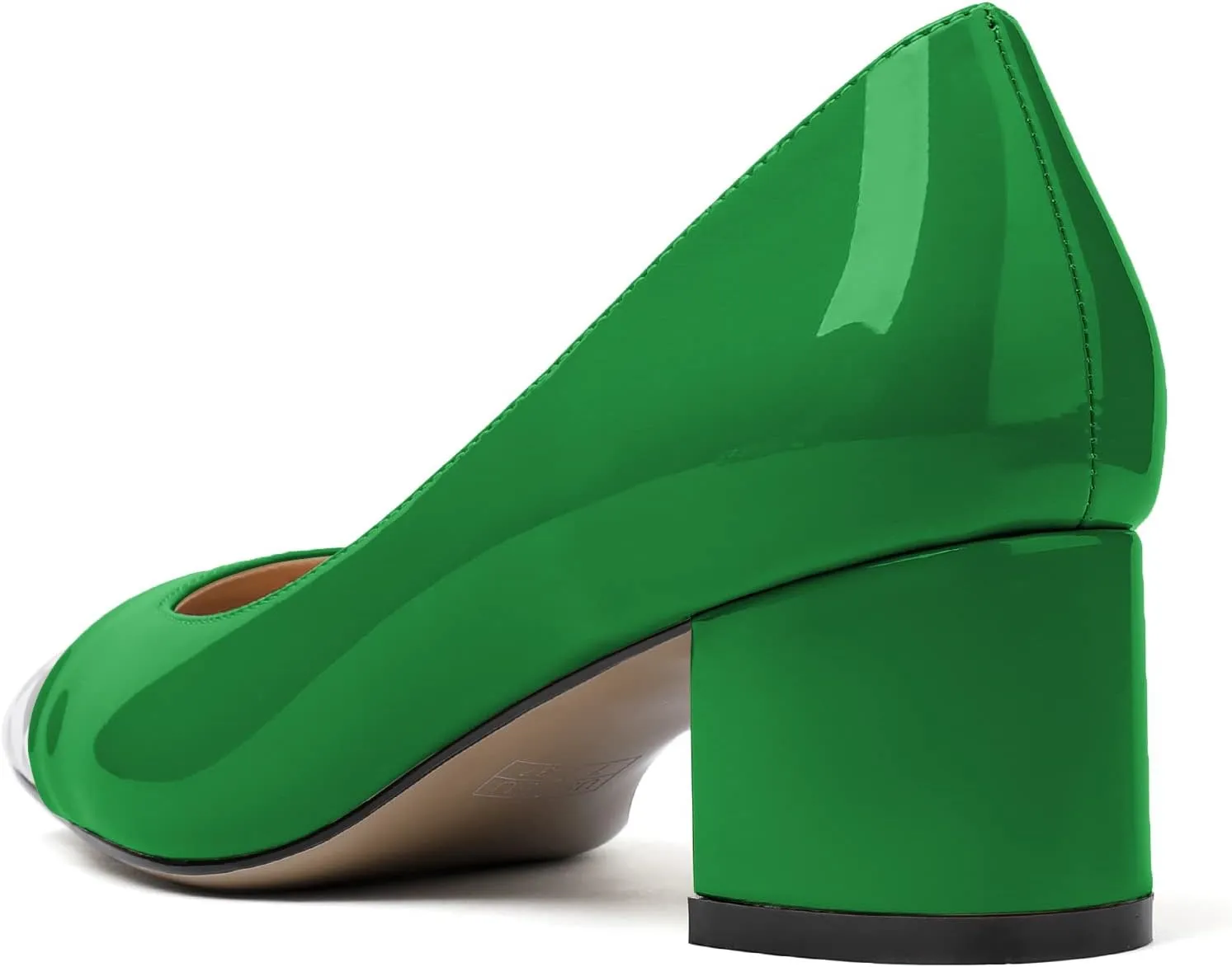 Eldof Women's Low Heels, Square Toe Slip On Heels, Block Heel Pumps, Comfortable 2 Inches Shoes for Dress Party Wedding