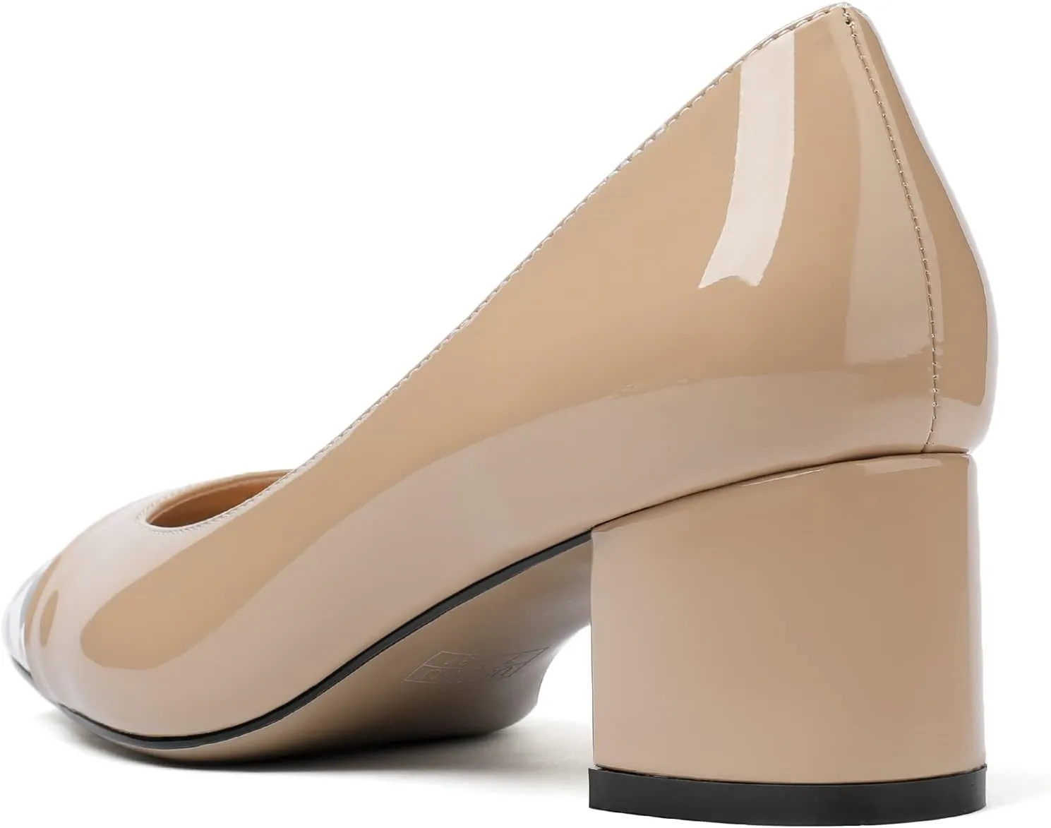 Eldof Women's Low Heels, Square Toe Slip On Heels, Block Heel Pumps, Comfortable 2 Inches Shoes for Dress Party Wedding