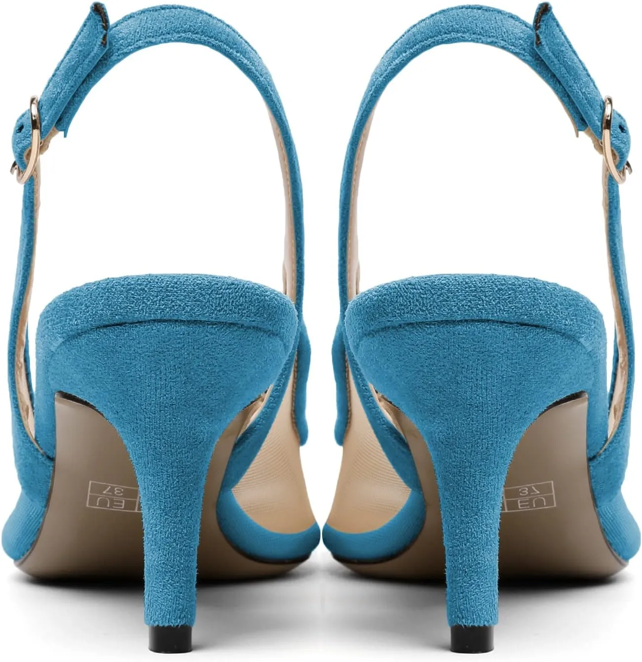 Eldof Women's Pointed Toe Kitten Heel Slingback Pumps with Bowtie, 2.6 Inch Heeled Pumps Dress Shoes for Ladies Wedding Party Office Evening