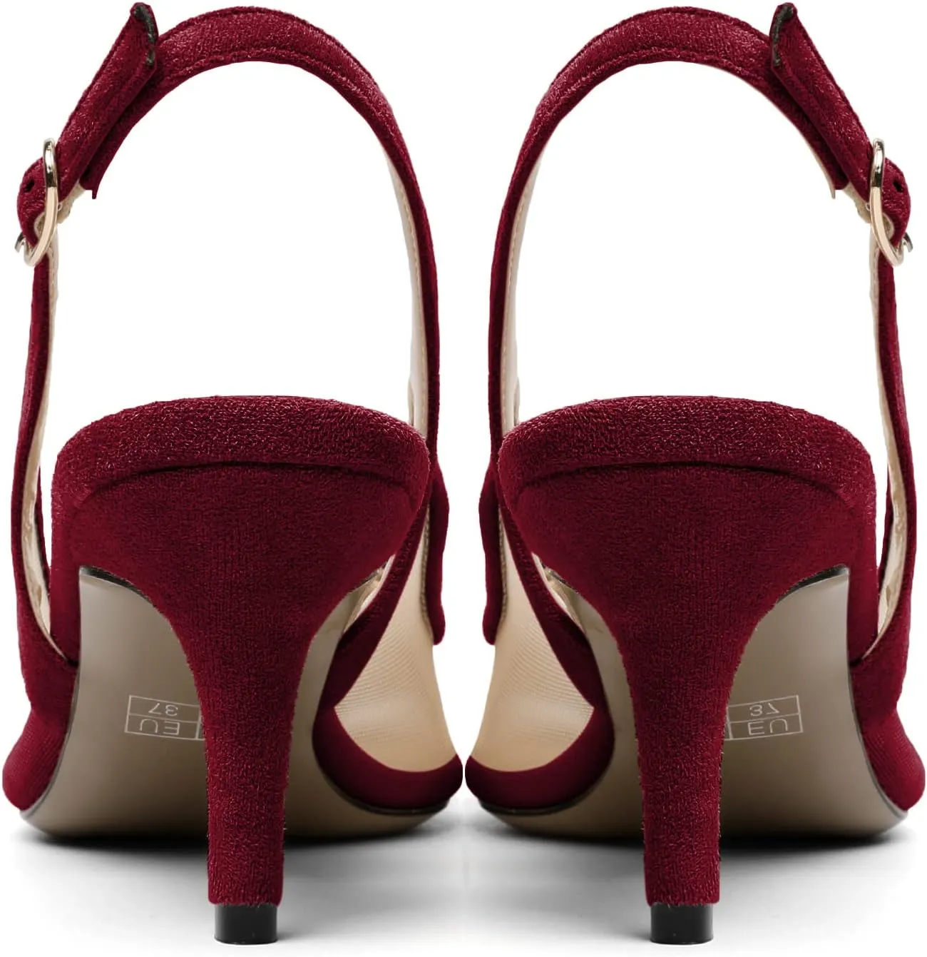 Eldof Women's Pointed Toe Kitten Heel Slingback Pumps with Bowtie, 2.6 Inch Heeled Pumps Dress Shoes for Ladies Wedding Party Office Evening