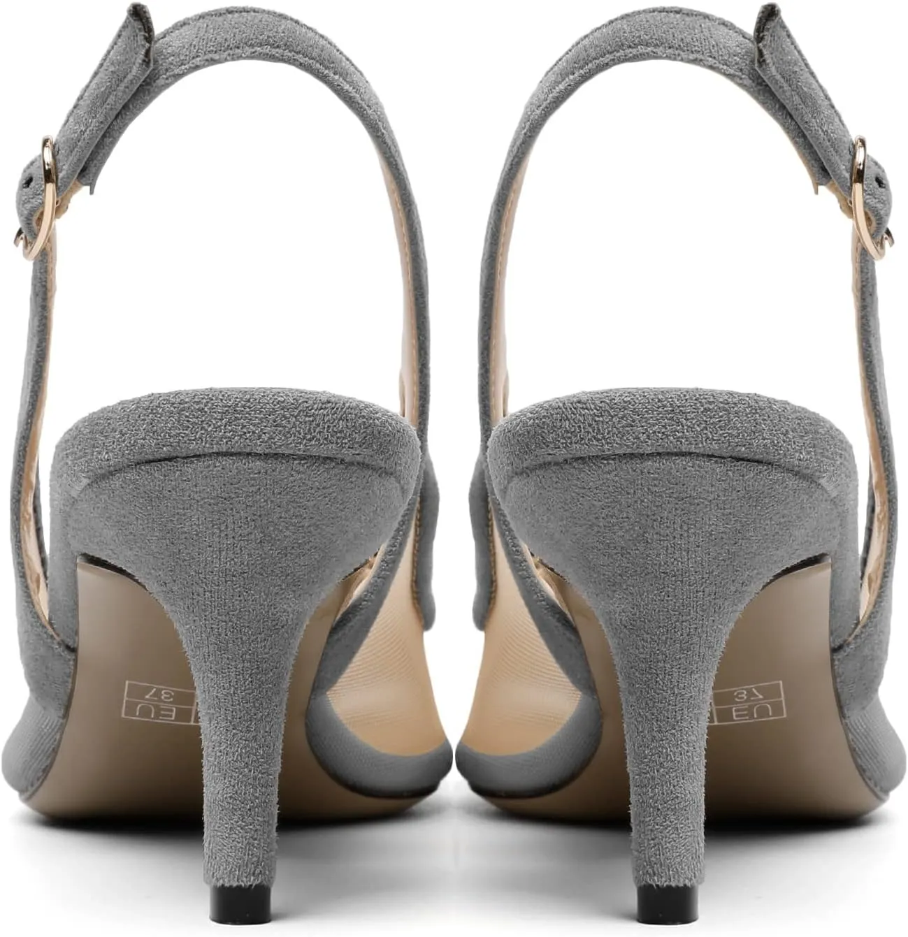 Eldof Women's Pointed Toe Kitten Heel Slingback Pumps with Bowtie, 2.6 Inch Heeled Pumps Dress Shoes for Ladies Wedding Party Office Evening
