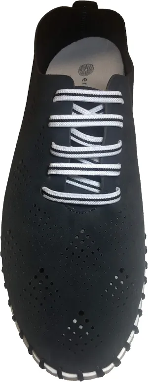Eric Michael Womens Annie Shoes, Navy Nubuck, Size 9