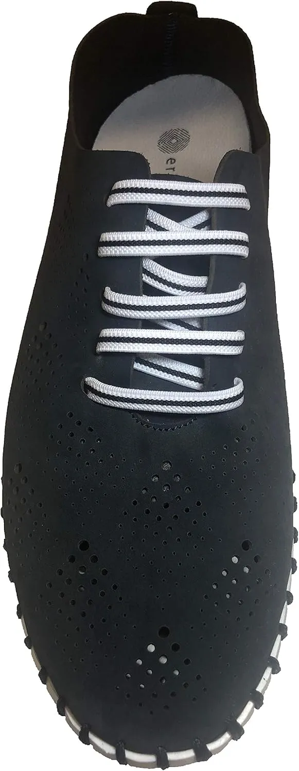 Eric Michael Womens Annie Shoes, Navy Nubuck, Size 9