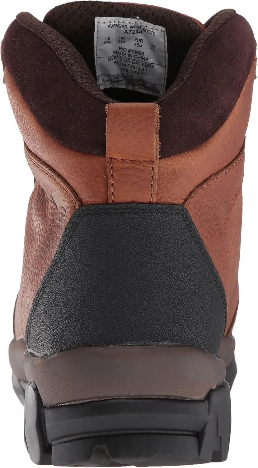 FSI AVENGER Men's 6" Leather Waterproof Comp Toe No Exposed Metal EH Work Boot