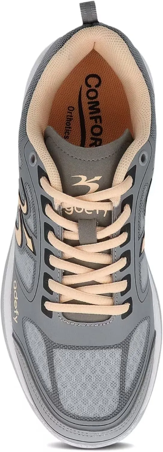 G-DEFY ION Womens Orthopedic Walking Shoe | VersoShock Technology for Pain Associated with Prolonged Standing or Walking | Arch Support | Diabetic Shoes | Wide Shoes | Free Custom Orthotic