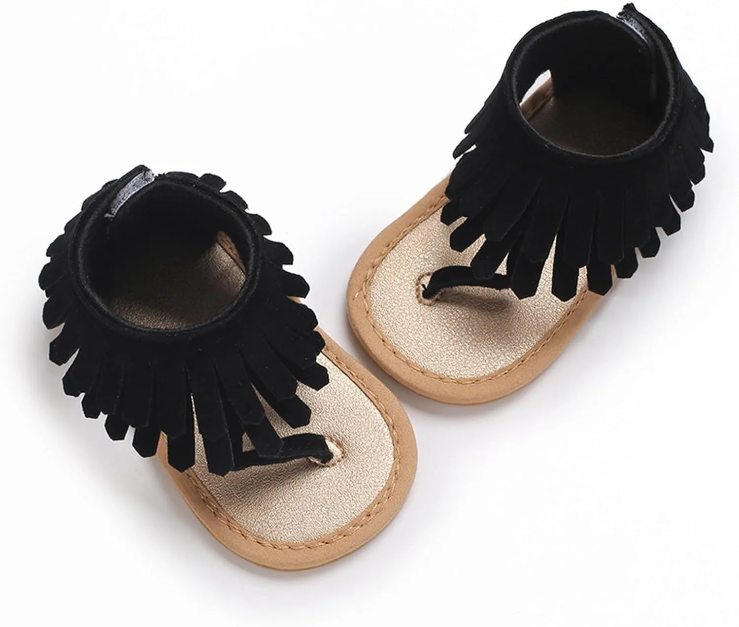 Girls Tassels Sandals Kids Open Toe Breathable Flip Flop Non-Slip Rubber Soft Sole Outdoor Shoes for Toddler Kids