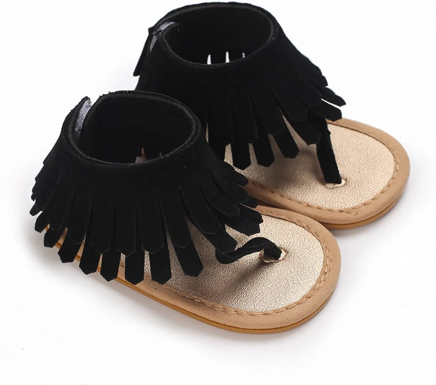 Girls Tassels Sandals Kids Open Toe Breathable Flip Flop Non-Slip Rubber Soft Sole Outdoor Shoes for Toddler Kids