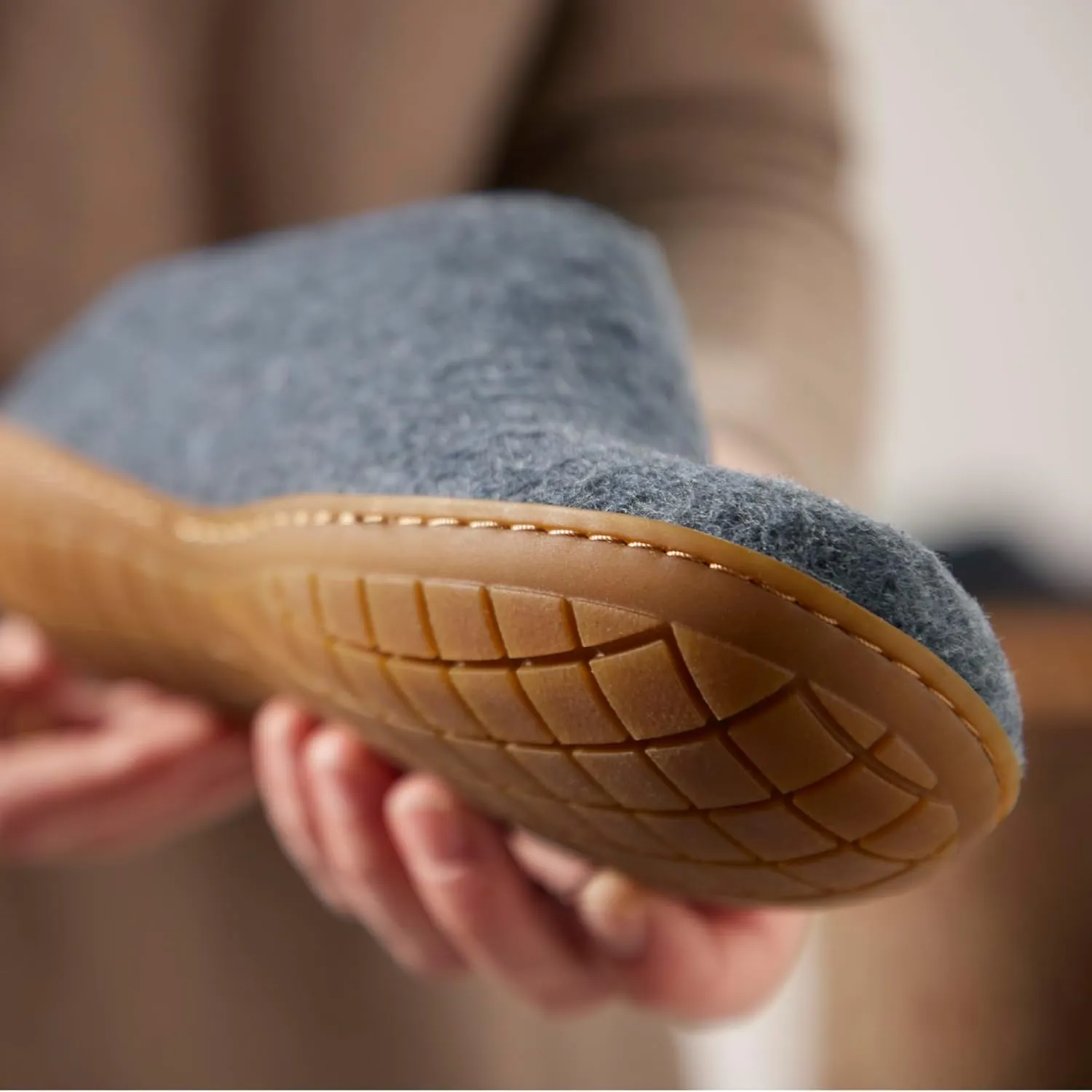 Glerups 100% high quality wool mix Slipper with rubber sole - Unisex Slip-on