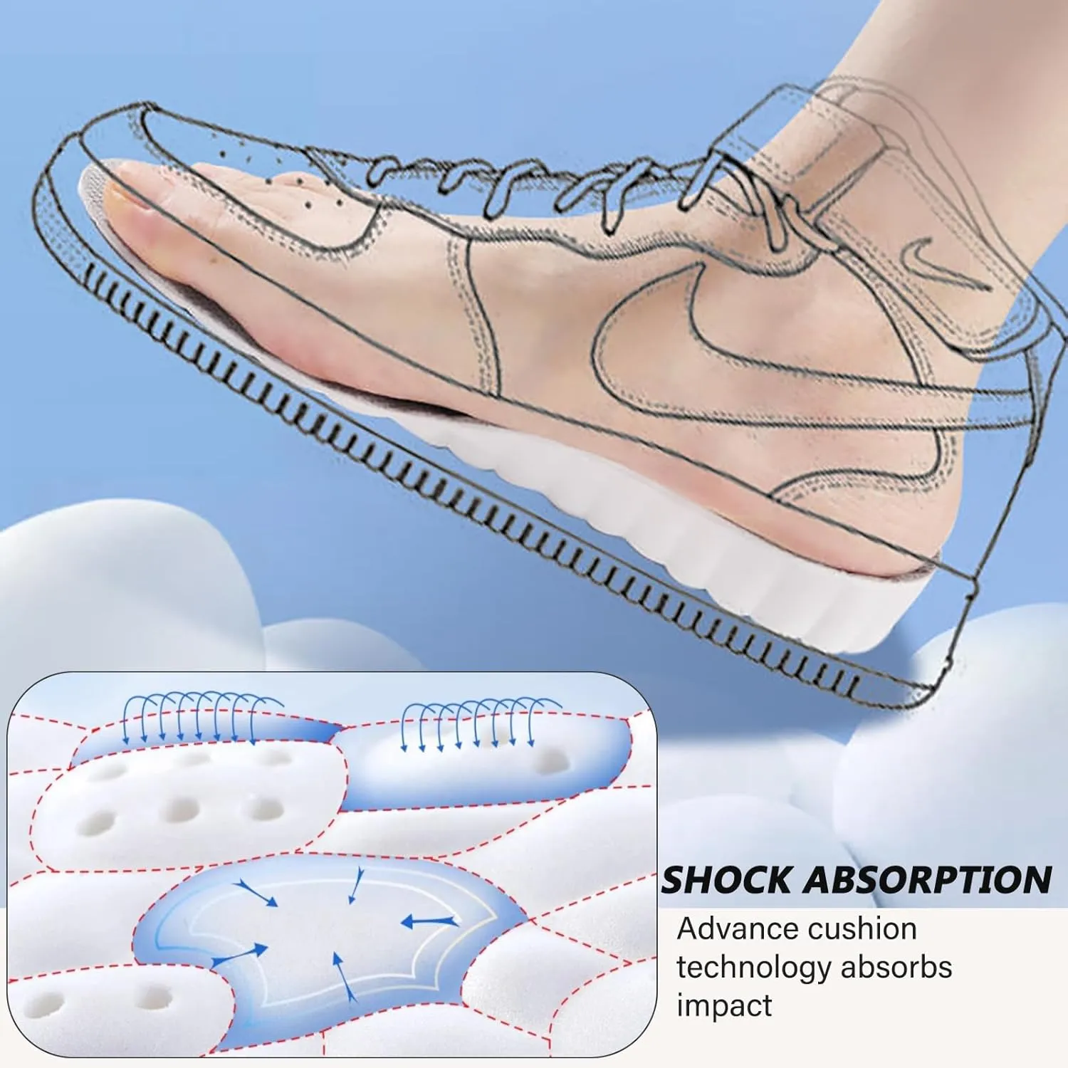 Height Increase Memory Foam Insoles for Men & Women - Taller Heel Lift Shoe Inserts with Breathable Cushioned Comfort for Sports Shoes, Work Boots | Trim to Fit (Black 3.5cm, 6-8.5 US Women)