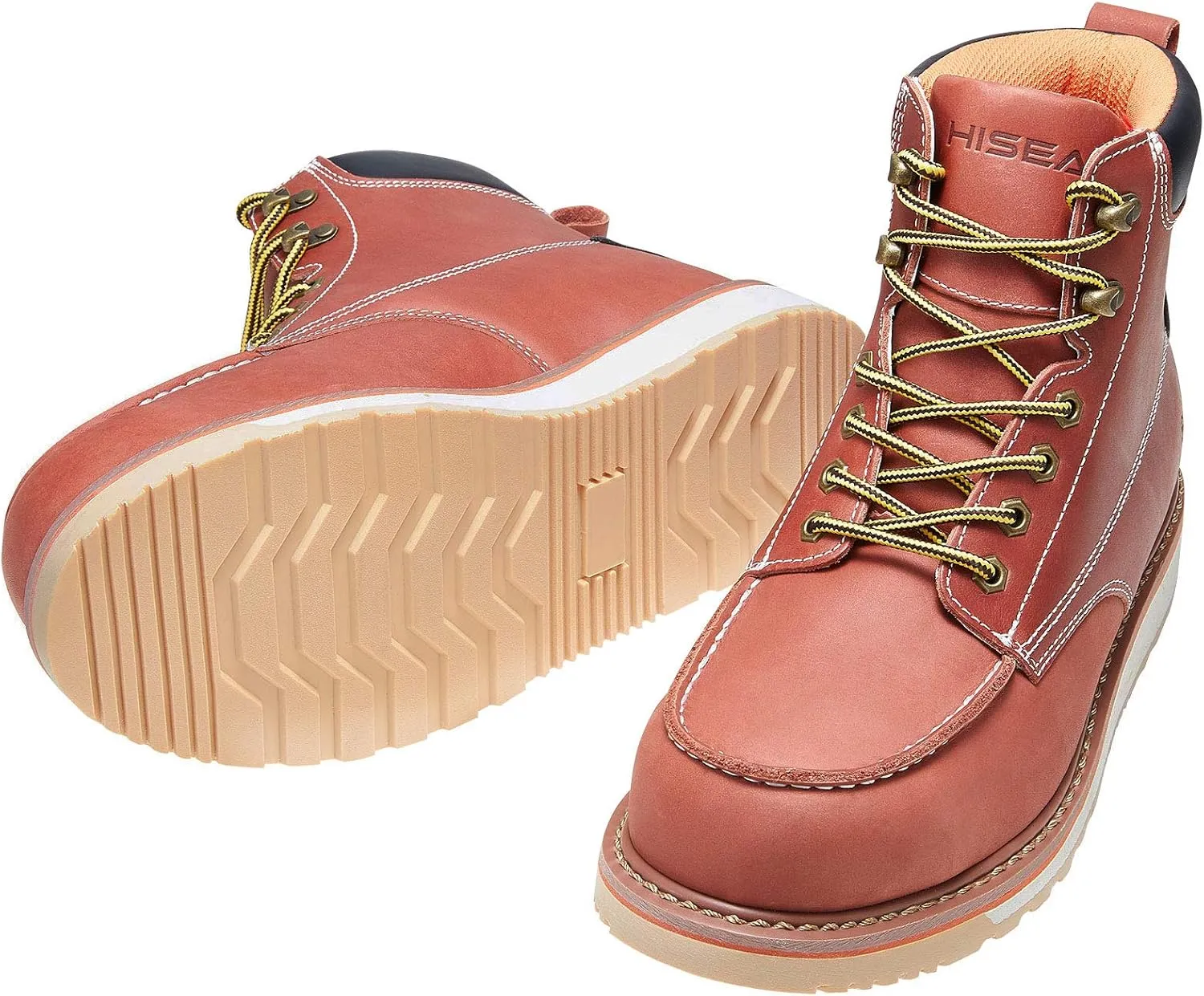 HISEA NINGO Work Boots for Men Steel/Soft Toe Boots, 6 Waterproof Slip Resistant Industrial & Construction Work Boots, Composite Toe Working Boots